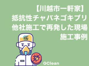 川越市一軒家での抵抗性チャバネゴキブリ他社施工で再発した現場施工事例