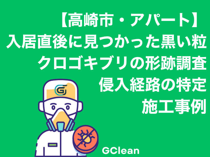 高崎市アパート入居直後に見つかった黒い粒クロゴキブリの形跡調査侵入経路の特定事例